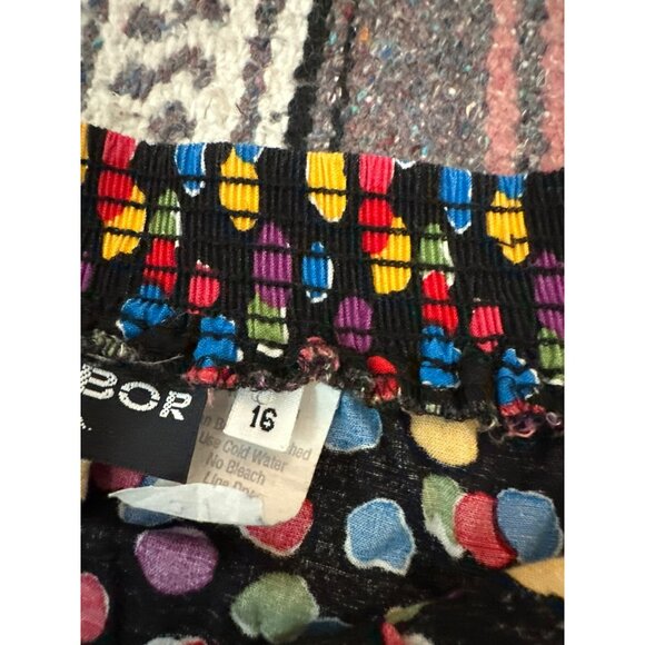 VTG Sag Harbor Womens Polka Dot Skirt 16 Rayon Vibrant Colors Made In USA - Picture 5 of 6